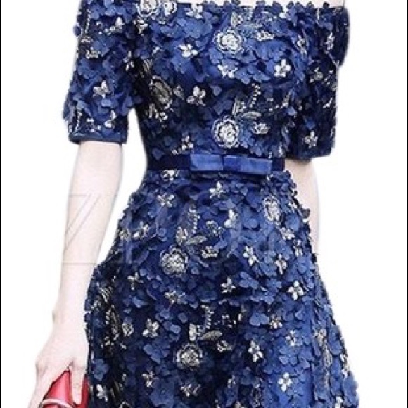 Navy and Gold Party Dress / NWT - Picture 3 of 4